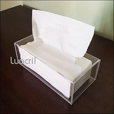 Caixa Dispenser Papel Toalha Interfolha em Acrílico TRANSPARENTE - 10cm Altura