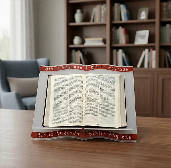 Suporte / Aparador Bíblia Sagrada - Branco Translucido