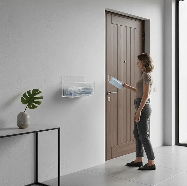 Caixa Porta Máscara Em Acrílico Transparente 3mm C/ Abertura