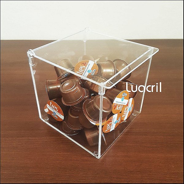 Porta Cápsulas de Café Cube em Acrílico (50 cápsulas) - LUACRIL