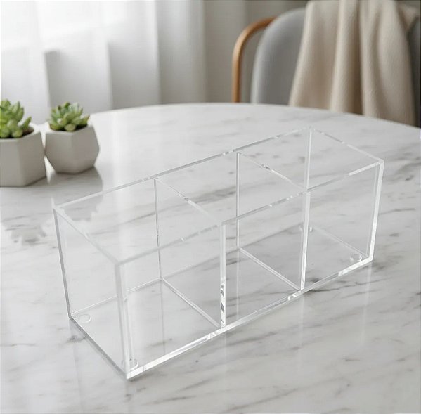 Caixa Organizadora com Divisões em Acrílico