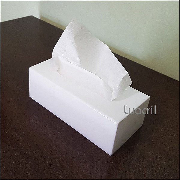 Caixa Dispenser Papel Toalha Interfolha em Acrílico BRANCO - 10cm Altura