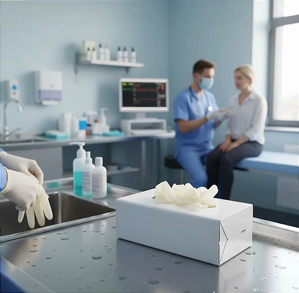 Dispenser para Luvas Descartáveis em Acrílco Branco