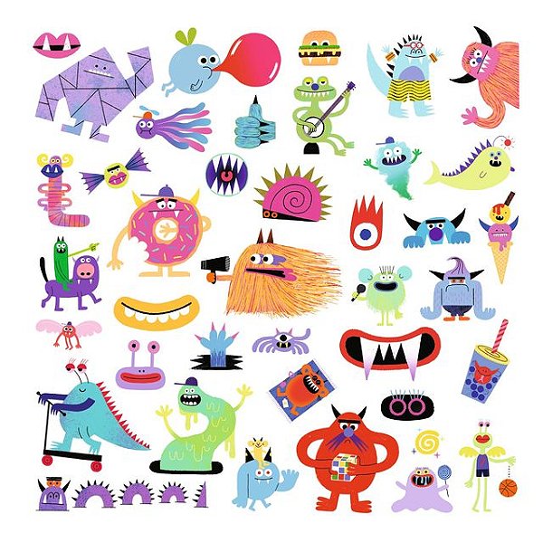160 Adesivos - Monstros