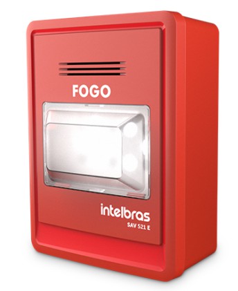 Sinalizador Audiovisual para alarme de Incêndio endereçável SAV521E  intelbras