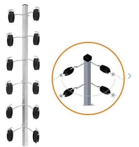 Big Haste Industrial Tubo Quadrado 25x25mm Canto c/ 12 isoladores/ gancho 1MT