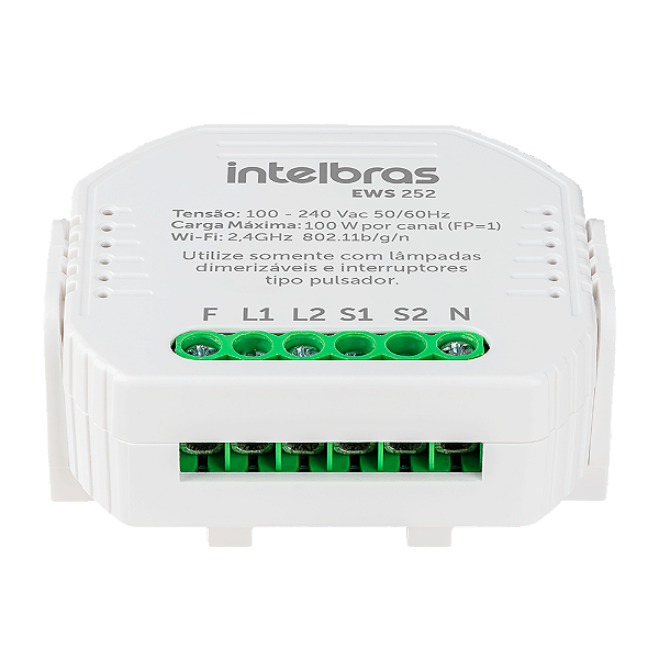 Minicontrolador dimmer inteligente EWS 252 Wi-Fi para 2 interruptores