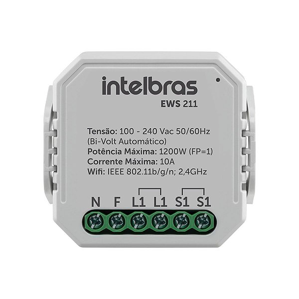 Mini Controlador Smart Wi-Fi Entrada Para Interruptor EWS 211 Intelbras