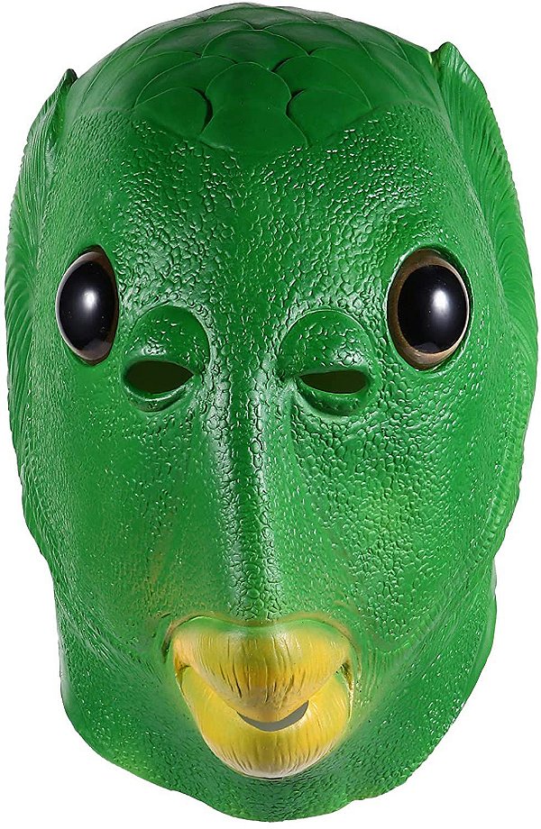 Máscara Peixe Verde Látex Bizarro