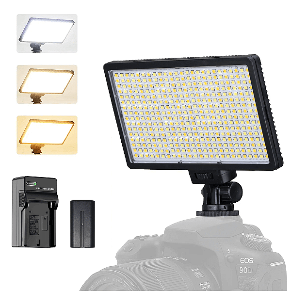 Greika LED-416 Iluminador com Bateria e Carregador NP-F550
