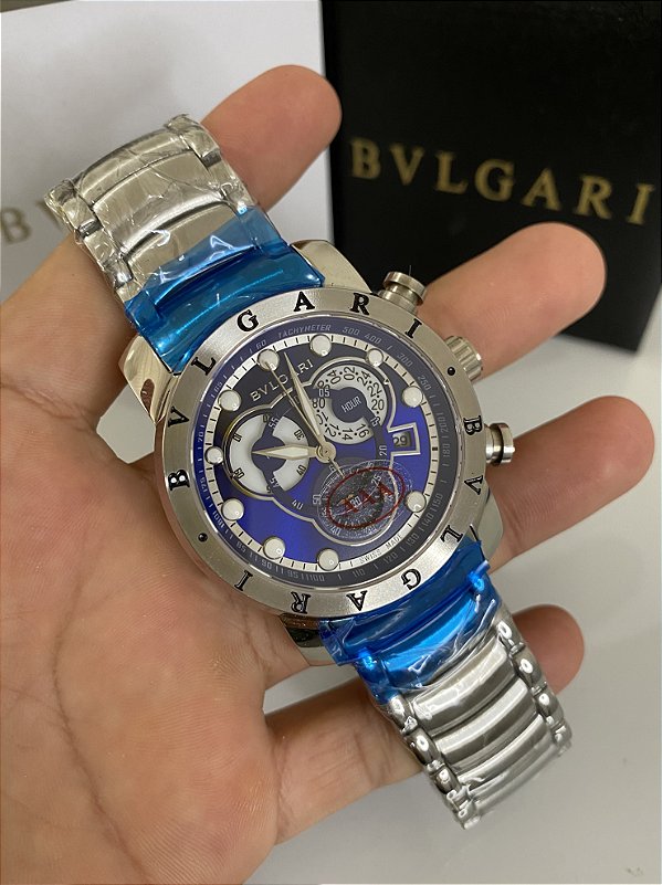 relogio bvlgari prata feminino