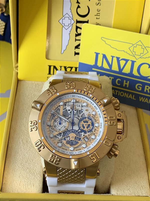 Relógio Invicta Subaqua Noma 3 Pulseira Branca - EM Import's Joias