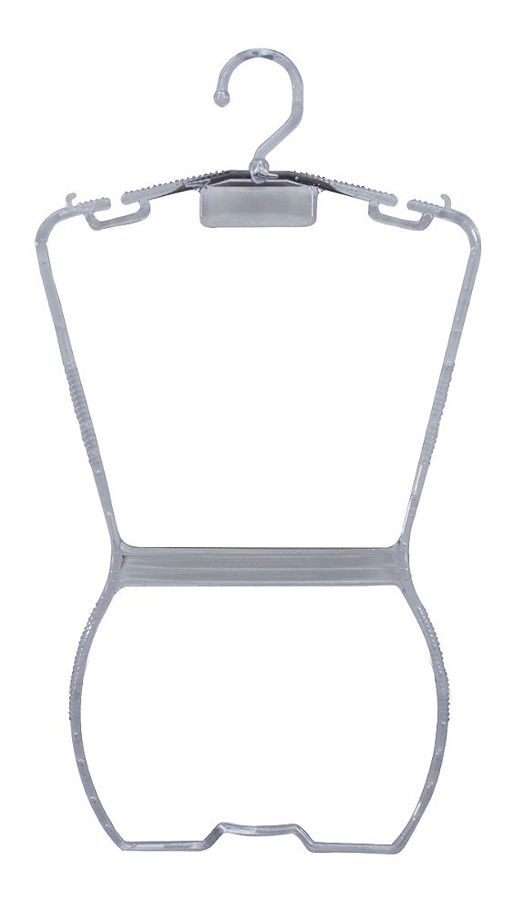 30 Cabides Silhueta Juvenil - Acrílico Cristal Virgem  -66 cm de altura x 35 cm ombro x 10mm de diâmetro