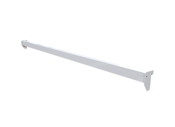 1 Régua / barra expositora cremalheira  para  ganchos e RTs cabideiros - Base p/ Trilho Cremalheira  - Passo  25 mm -90,  100 ou 120  CM -  Branco  ou Preto-  Pronta Entrega