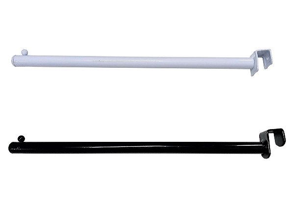 5 RTs  Reto com 1 esfera Tubular 40cm - Para Barra de Cremalheira ou Barra de Parede 20x30 - Branco e  Preto - Pronta Entrega