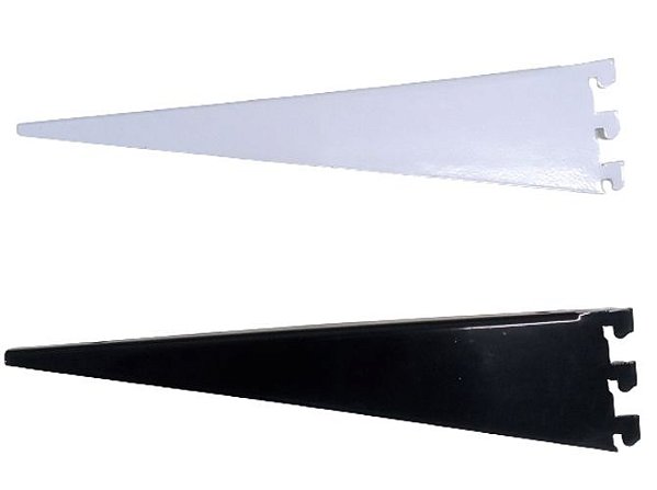 Par de Suporte Faca para Cremalheira com Abas e Ventosa (Ideal para Vidro e Madeira)- Passo 25 - 30cm-  Branco ou Preto - Pronta entrega