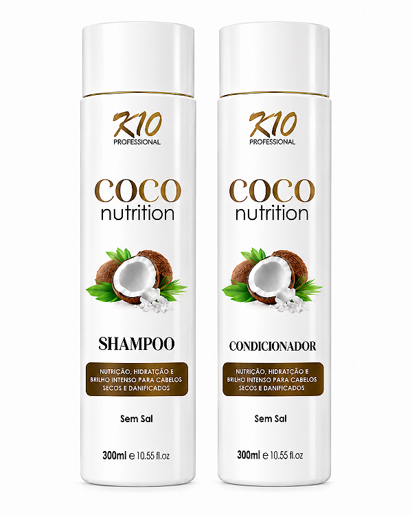 SHAMPOO 320ML + CONDICIONADOR 320ML COCO k10 Profissional