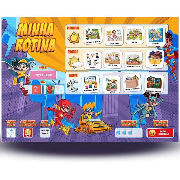 Quadro de Rotina ( IMÃ DE GELADEIRA) - Infantil