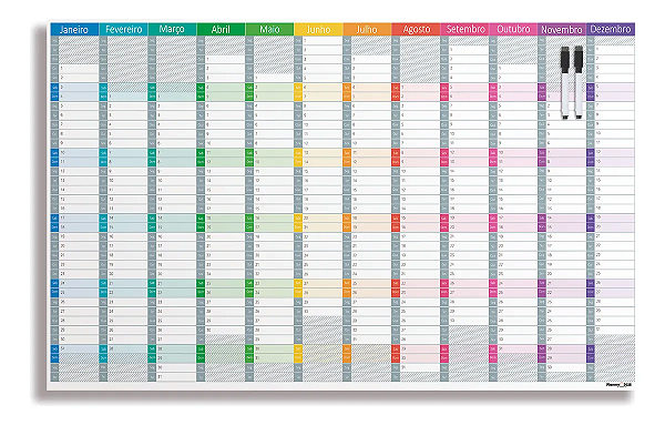Quadro Lousa Planejador 2026 - Colorido