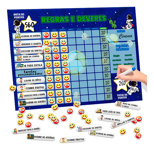 Quadro de Incentivo Tarefas - Parede