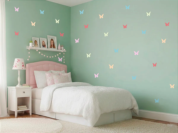 Adesivo De Parede Borboletas Coloridas