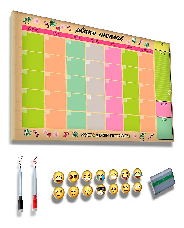 Quadro Planejamento Mensal - Planner Laranja