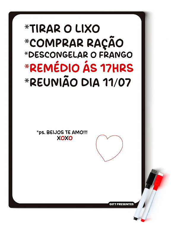 Imã Lousa Para Geladeira - Lousa Lisa 20X30