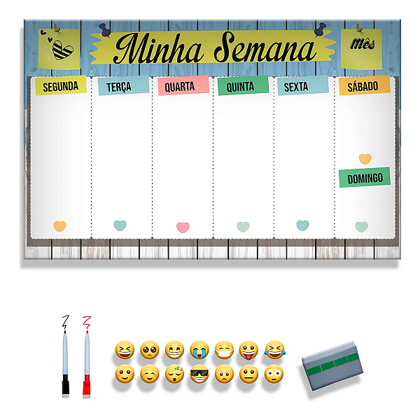 Quadro de Planejamento Semanal - Planner Azul