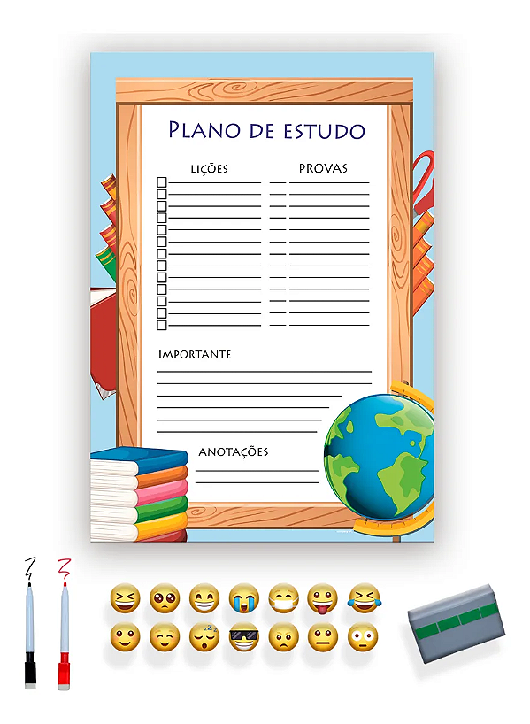Quadro Planejamento de Estudos - Planner Escolar