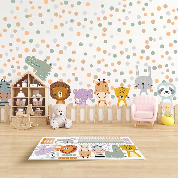 Adesivo De Parede Infantil Safari