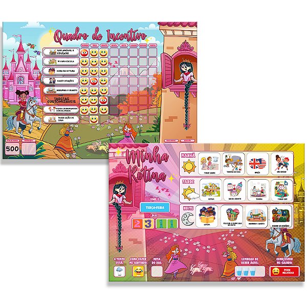 Kit Quadro Educativo Infantil Minha Rotina Diária Incentivo - IMÃ