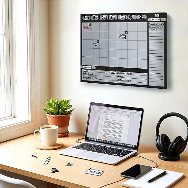 Quadro Planejamento Mensal - Planejador Semanal Interativo