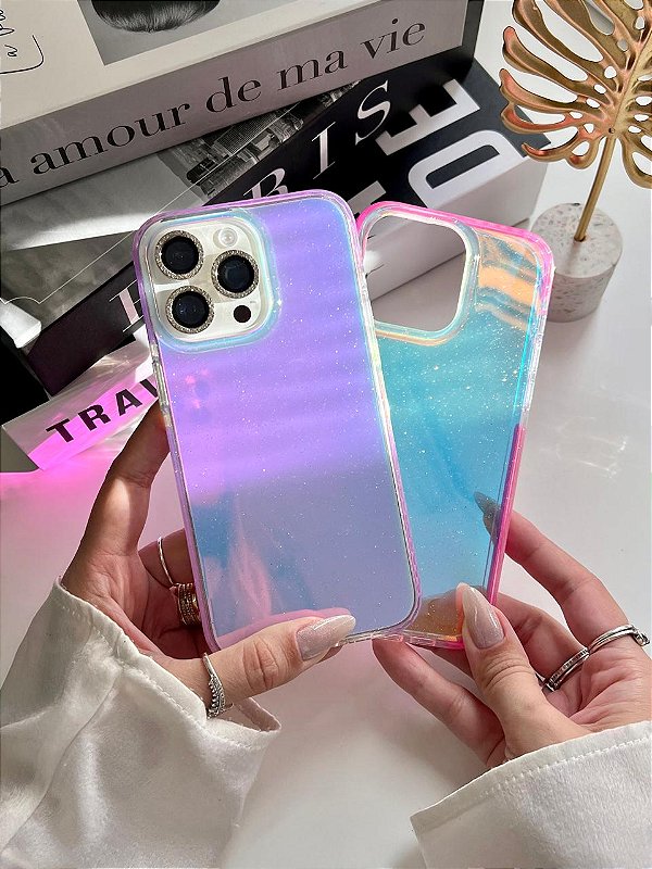 Capa Furta Cor Glitter para Iphone