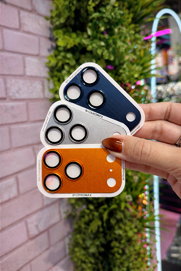 Película de câmera aço escovado para iPhone 17pro/ 17 pro max