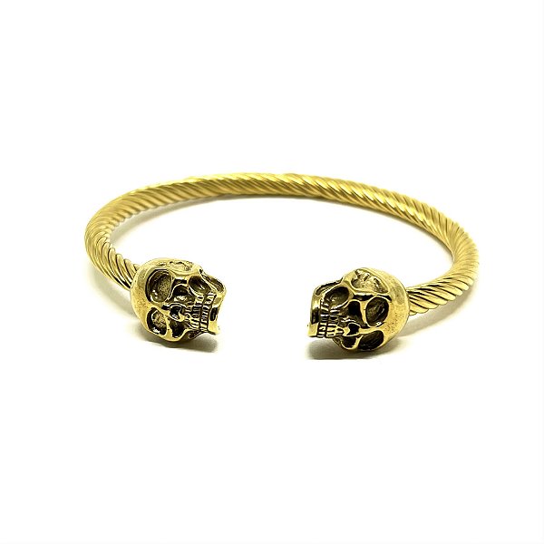 Bracelete Caveiras Gêmeas - Aço Inox