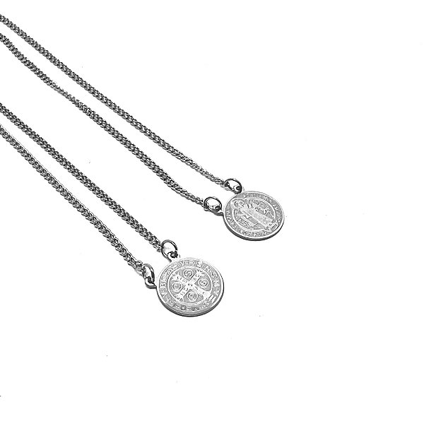 Escapulário Medalha de São Bento - Aço Inox