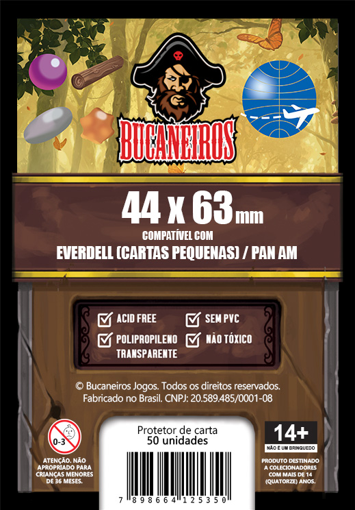 Sleeve Customizado para Everdell (Cartas Pequenas) / Pan Am / Slay the Spire (44 x 63)