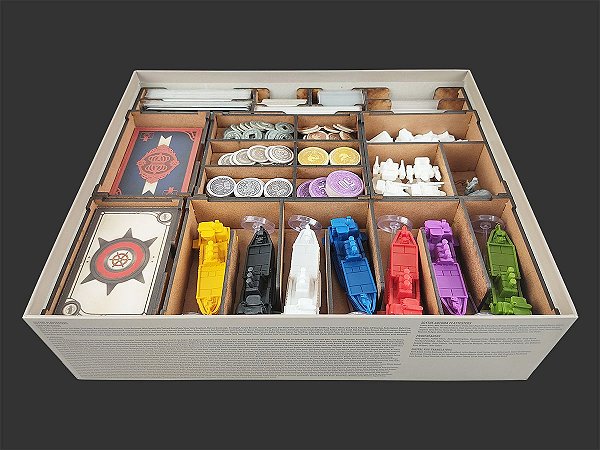 Organizador (INSERT MDF) para Scythe - Modelo 2 + Board Band (Elástico)