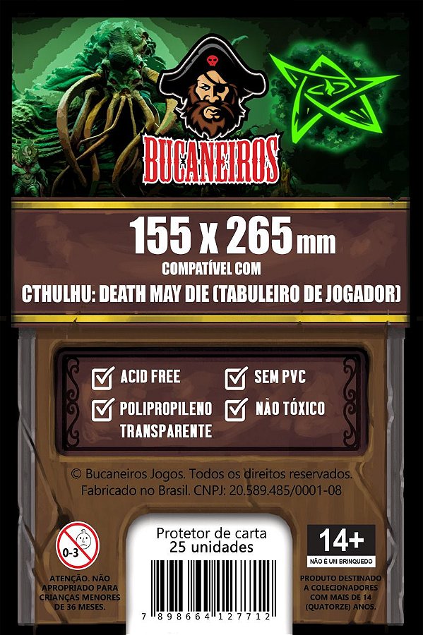 Sleeve Customizado para Cthulhu: Death May Die - Tabuleiros de Jogador (265 x 155)