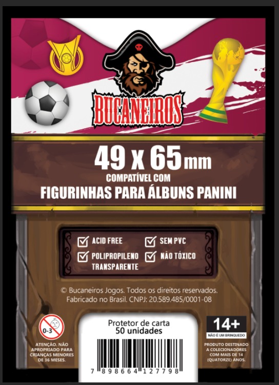 Sleeve Customizado para Figurinhas dos Álbuns Panini (49 x 65)