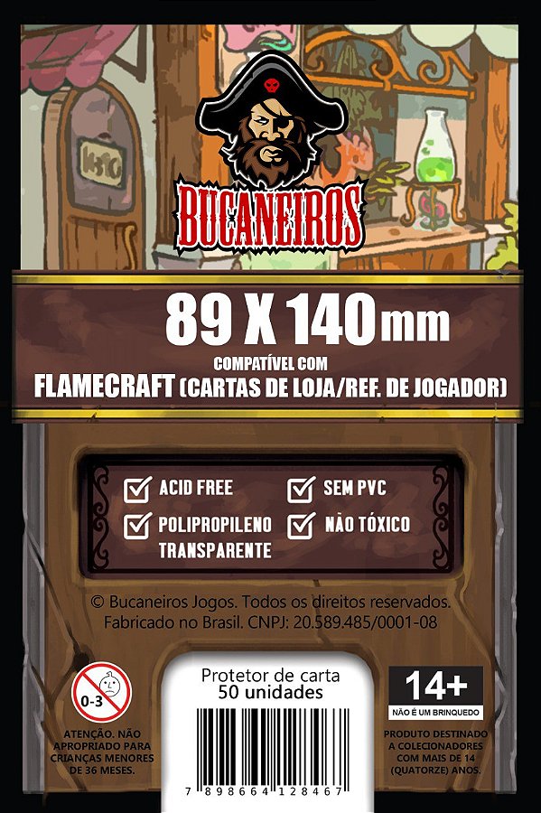 Sleeve Customizado para Flamecraft - Cartas de Loja (89 x 140)