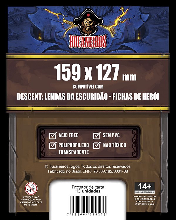 Sleeve Customizado para Descent: Lendas da Escuridão - Fichas de Herói (159 x 127)