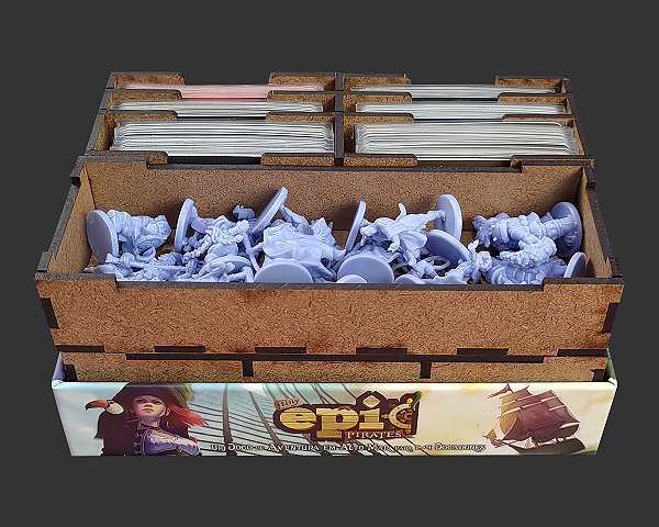 Organizador (INSERT MDF) para Tiny Epic Dungeons + Expansão com Board Band (Elástico)