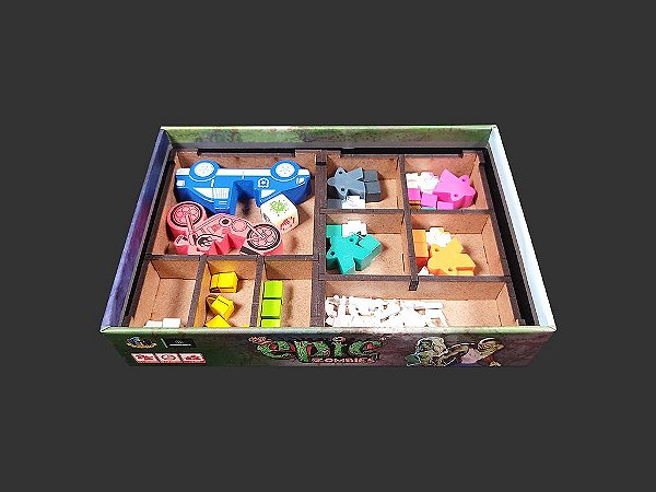 Organizador (SOFT INSERT PARANÁ) para Tiny Epic Zombies + Board Band (Elástico)