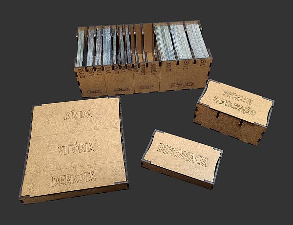 UPGRADE KIT Modelo 1 p/ Modelo 2 do Organizador (INSERT MDF) para 7 Wonders (2ª Edição)