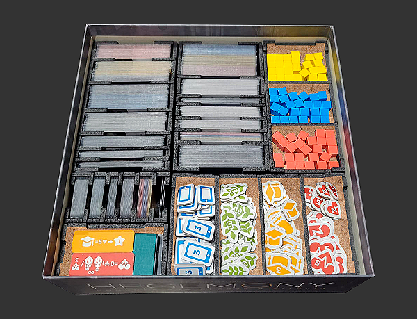 Organizador (INSERT MDF) para Hegemony: Conduza Sua Classe À Vitória (Edição Ampliada) + Board Band (Elástico)