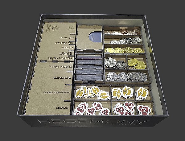 Organizador (INSERT MDF) para Hegemony: Conduza Sua Classe À Vitória (Edição Ampliada) - Modelo 2 (Sem Elevação)