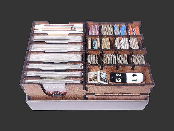 Organizador (INSERT MDF) para Tiny Epic Crimes + Expansão com Board Band (Elástico)