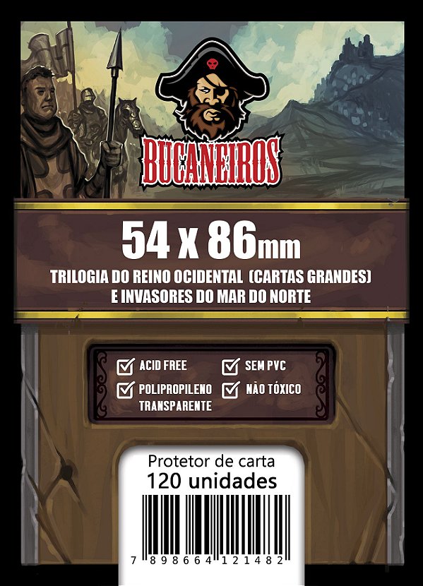 Sleeve Customizado para Trilogia do Reino Ocidental/Trilogia do Sul do Tigre (Cartas Grandes)/Invasores do Mar do Norte / WAR (54 x 86)
