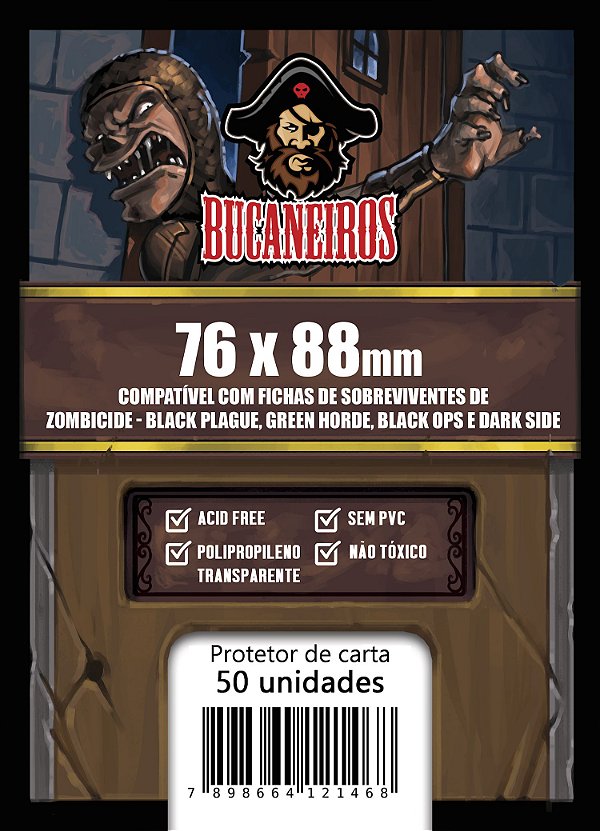 Sleeve Customizado para Zombicide 2° ED/  Black Plague / Green Horde / Dark Side / Invader - Ficha de Sobrevivente (76 x 88)